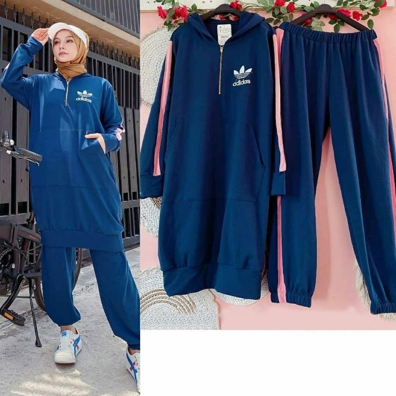 2 UKURAN L DAN JUMBO SET GRIZEL HOODIE PAKAIAN WANITA SETELAN ATASAN BUSUI DAN CELANA BAHAN BABYTERRY HM ADA VIDEO REAL PICT