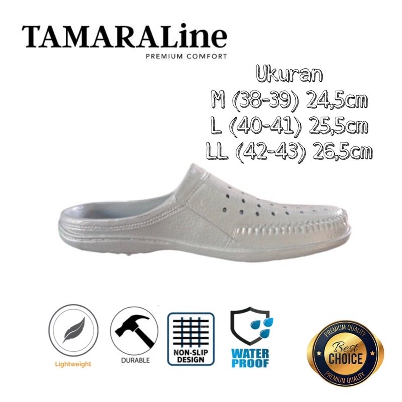 Sepatu Sandal Selop Slide Slip on Karet Pria Dewasa / Remaja - TAMARALINE 215 / Bahan Premium Lentur Empuk Ringan Kuat Anti Slip Anti Air / Model Casual Santai Rumah Kerja Outdoor Kamar Mandi  Murah Original