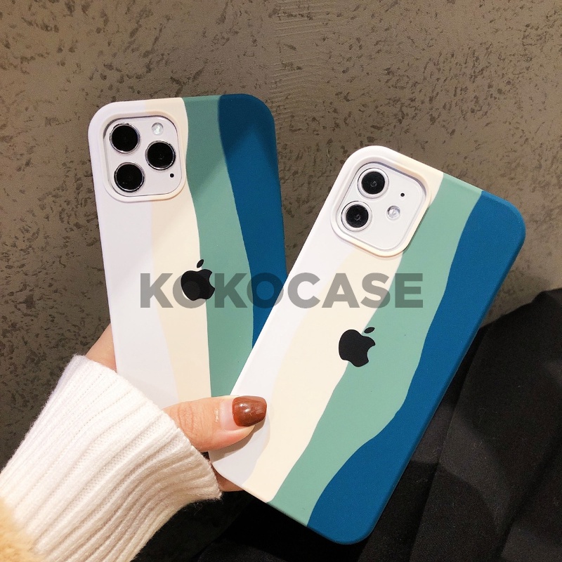Silicone Case iPhone Rainbow Black White Pelangi 11 Pro Max 12 Pro Max