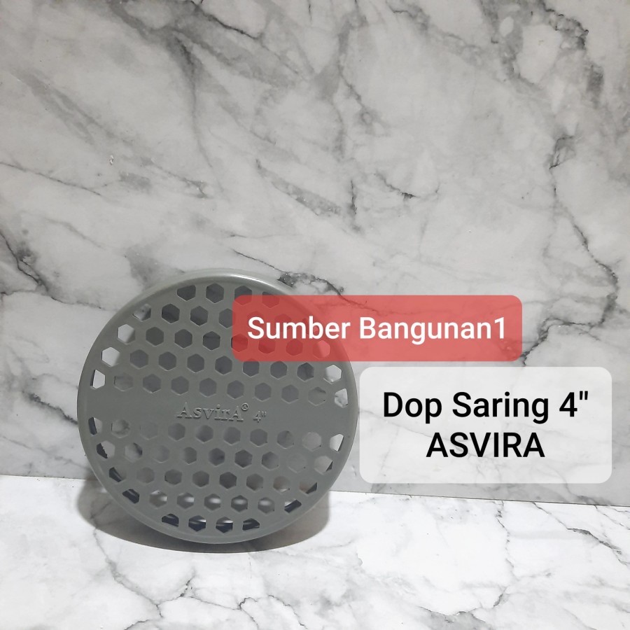 Dop saring 4" ASVIRA dop bolong 4 inch tutup pipa pralon PVC