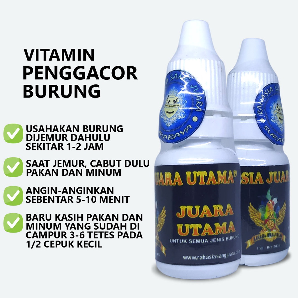 VITAMIN BURUNG LOVEBIRD MURAI BATU KACER KENARI PLECI PERKUTUT CUCAK IJO DAN BURUNG KICAU LAINNYA