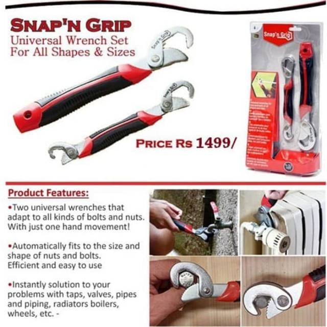 Kunci Inggris Serbaguna Kunci Pas Universal Snap N Grip