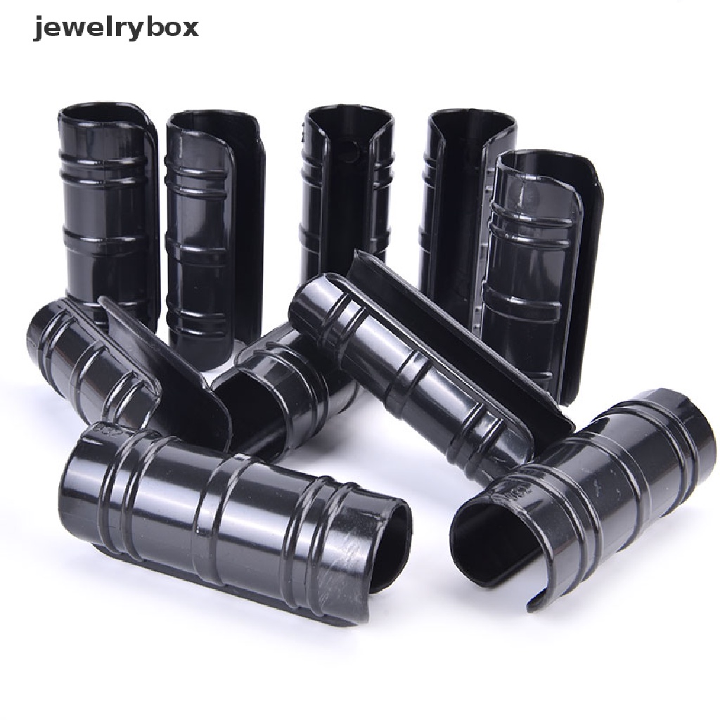 (jewelrybox) 10pcs Klip Penjepit Pipa Rumah Kaca Bahan Plastik Warna Hitam