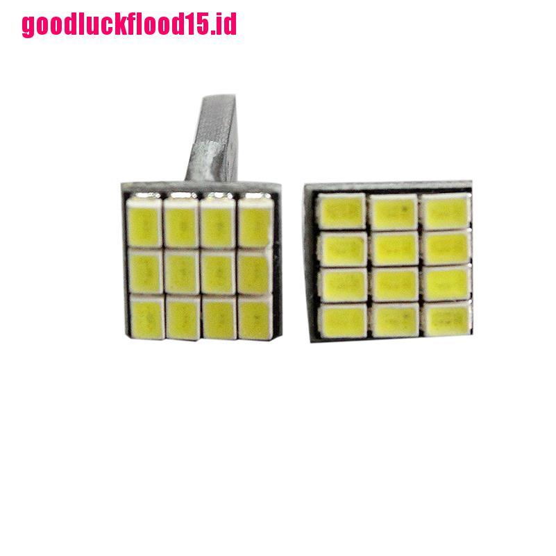 (LUCKID) 2pcs Lampu LED 12smd T10 3020 Untuk Sein Mobil