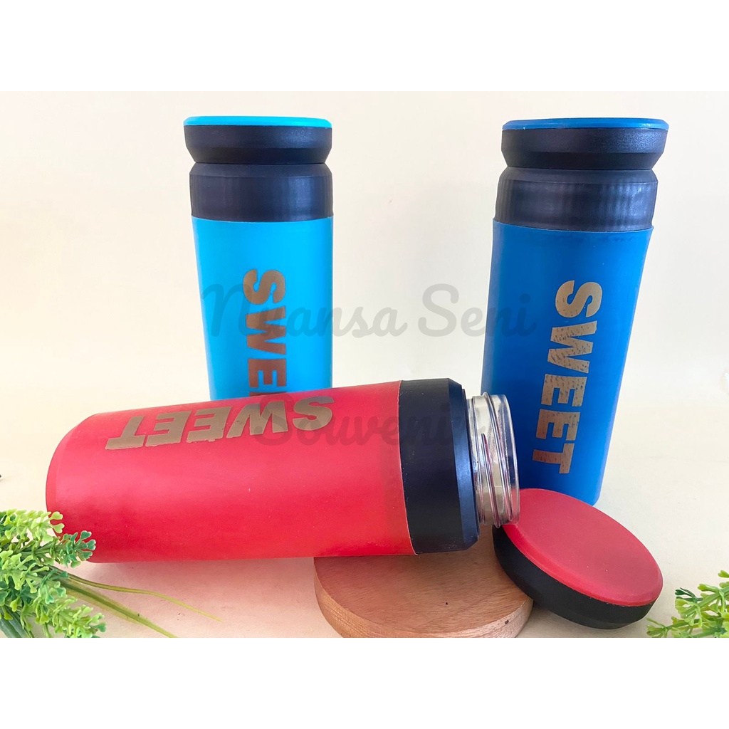 Souvenir Botol Kaca Sweet Botol Minum Tumbler Warna Botol Termos Infused Water Kaca Botol Travel