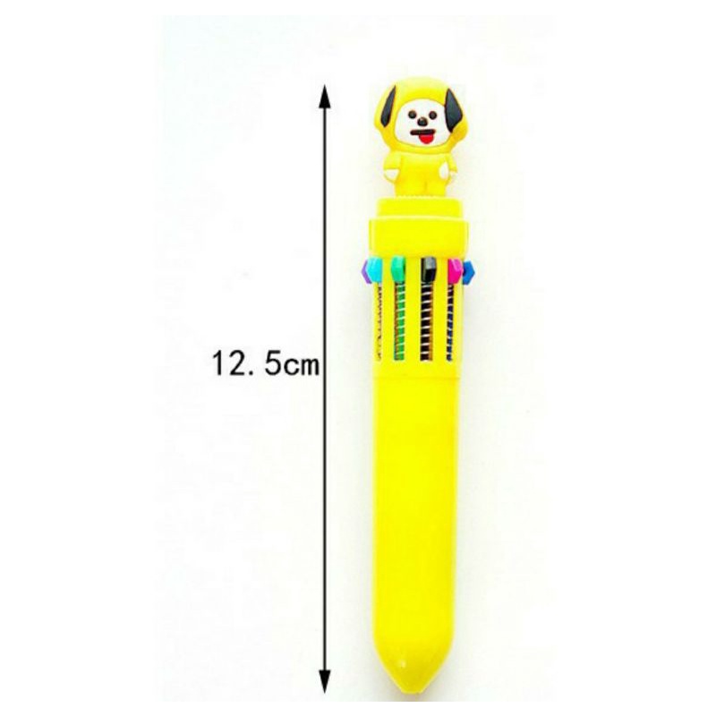 Bulpen Pena 10 Warna Pulpen BT 21 Karakter Boneka Bulpoint Cute