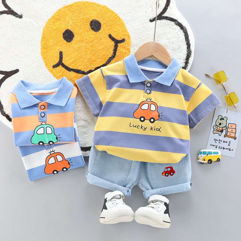 LittleAaron SET WANGKI KIDS CAR SALUR 2023 EBV Setelan Kaos Anak Bayi Laki-laki Pendek 6bulan - 4tahun