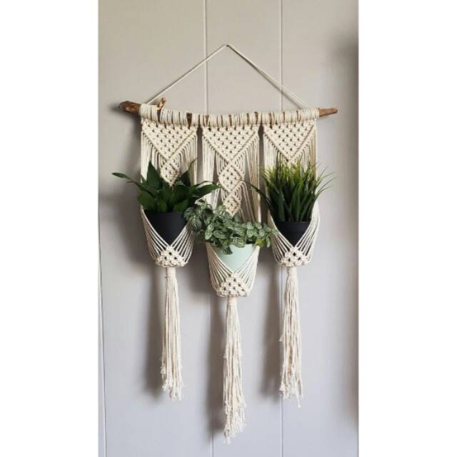 READY STOK) macrame pot gantung/ macrame plant hanger (POT 013)