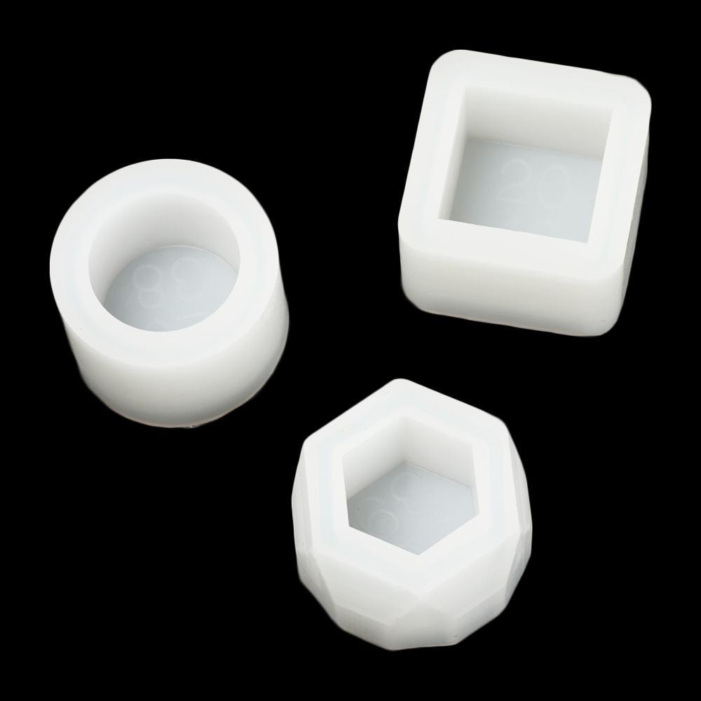 Wonder 3pcs/set Cetakan Nampan Resin Kristal Dekorasi Rumah Alat Membuat Perhiasan Hexagon Cup Resin Kerajinan Pot Bunga Sukulen