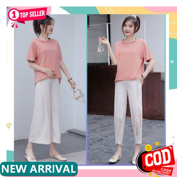 Celana Panjang Wanita Terbaru Gisel Pants Bahan Katun Linen 3 Varian Pilihan Warna Putih Hitam Army 