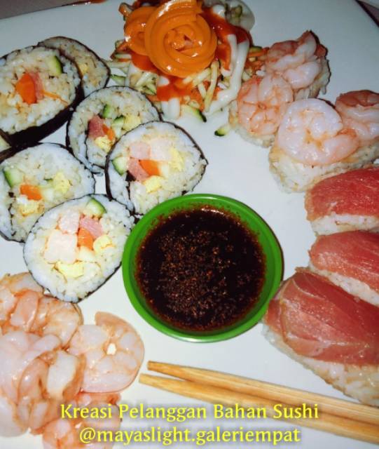 Paket Bahan Sushi Tipe 5 Halal Nori Cuka Bambu Gari Shoyu Jahe jepang gari soy sauce Vinegar seaweed red ginger