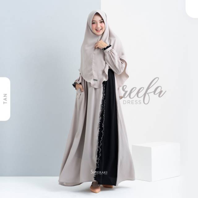 Gamis Syari Rempel Kombunasi Eksklusif REEFA Dress by Shieraki