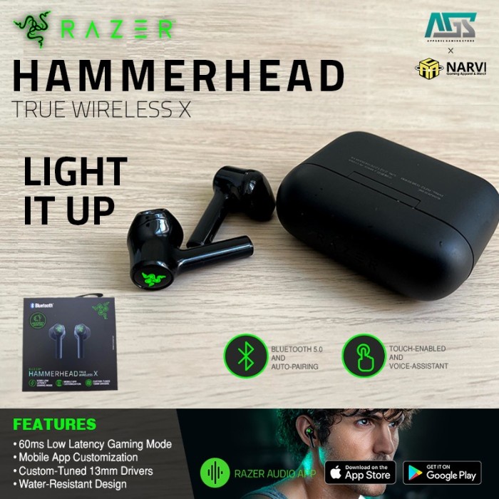 RAZER HAMMERHEAD TRUE WIRELESS X / TW X EARBUDS - GAMING EARPHONE