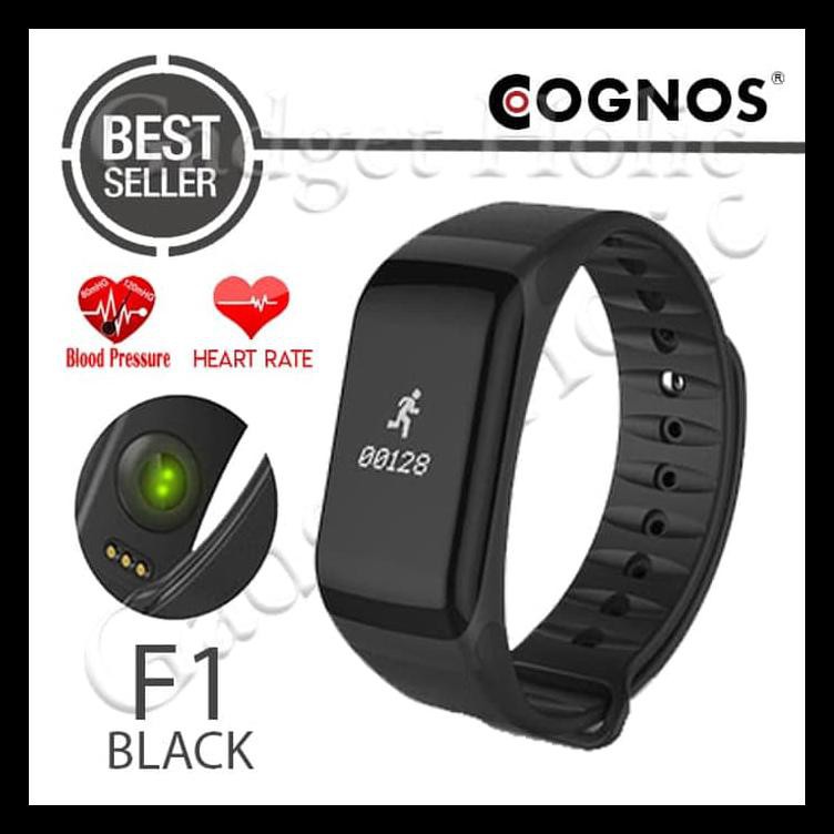 Cognos F1 Smartband Heart Rate Blood Pressure Smart Watch Band - Hitam Bergaransi