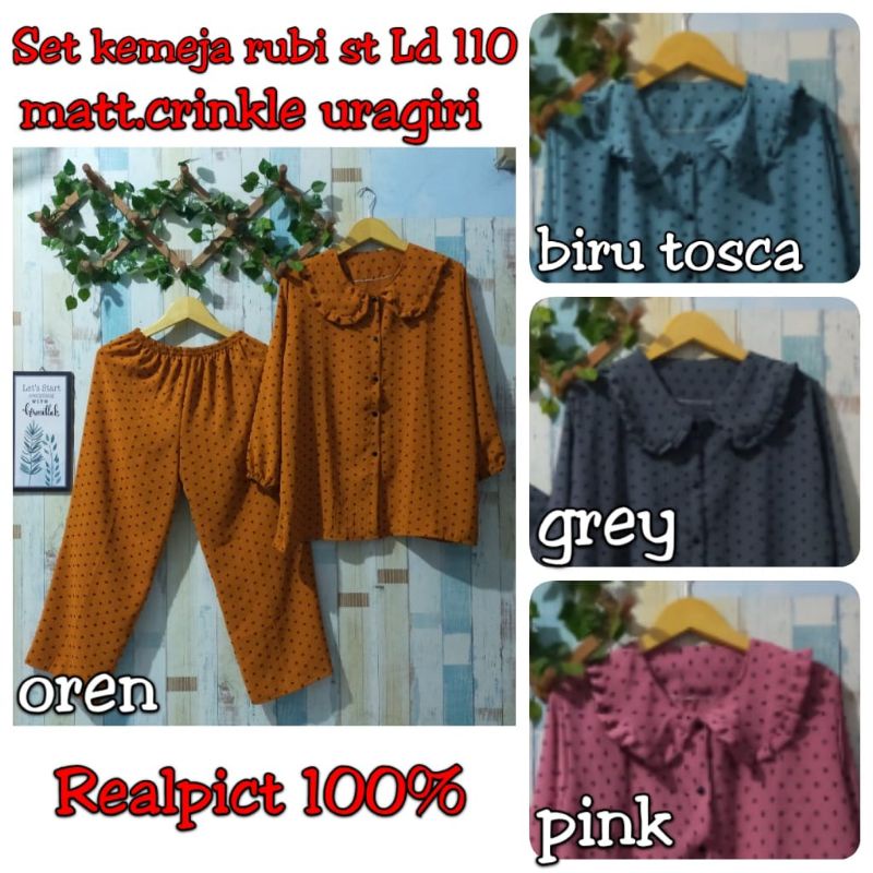 LD 110 SETCEL CRINKLE AIRFLOW URAGIRI/ONESET URAGIRI/SETELAN KEMEJA/