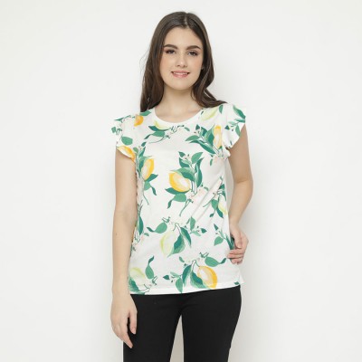 ANB Angelsleeve Tee Lemon - Navy blouse