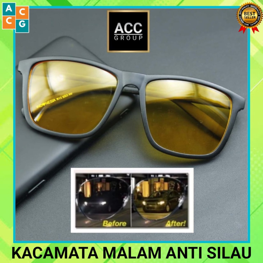 Kacamata Anti Silau Night View SPORT HD VISION Anti UV Glasses di Malam Hari Terang Motor Mobil