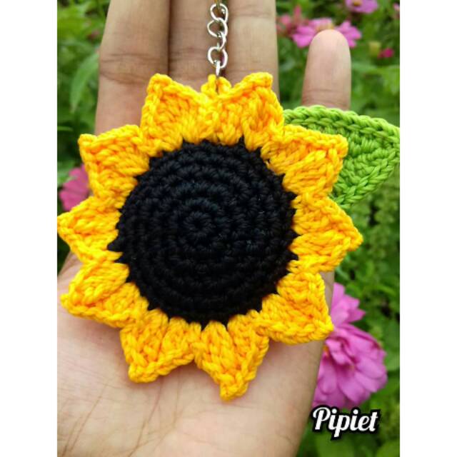 Murah Gantungan Kunci Bunga Matahari Rajut Sun Flowers Crochets Shopee Indonesia