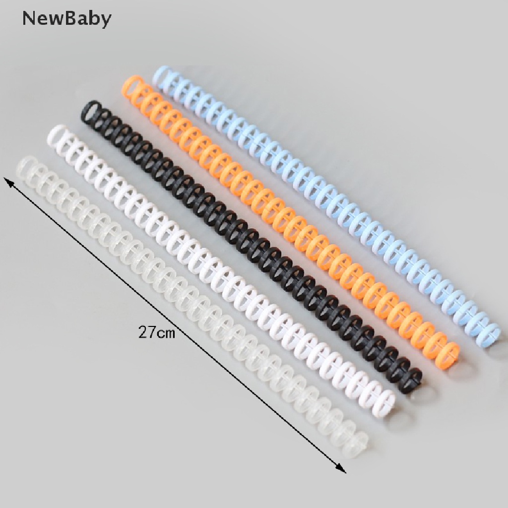 5pcs / Set Cincin Spiral 30 Lubang Bahan Plastik Untuk Perlengkapan Kantor