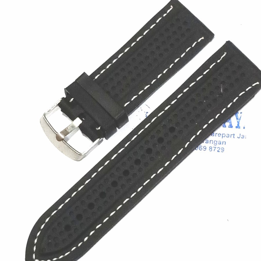 strap jam tangan karet motif 26 mm tali jam tangan karet jait putih mtif karet jaitan merah motif 26mm strap jam tangan karet original  murah harga grosir strap jam tangan