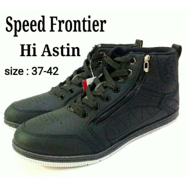 Sepatu sekolah dewasa full black speed frontier hi astin termurah dan terbaru