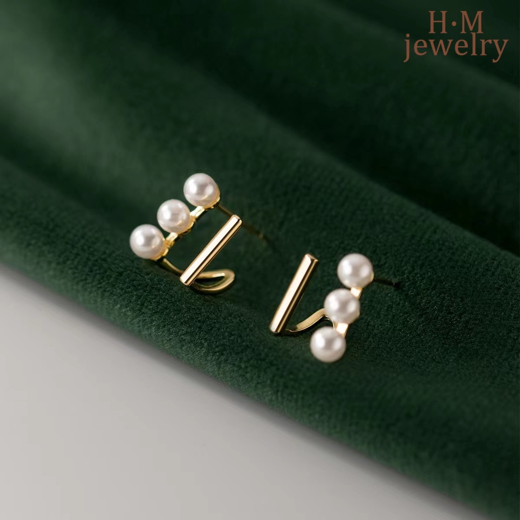 Anting Tusuk Gantung Desain Geometri Hias Mutiara Gaya Simple Compact Untuk Wanita 2022