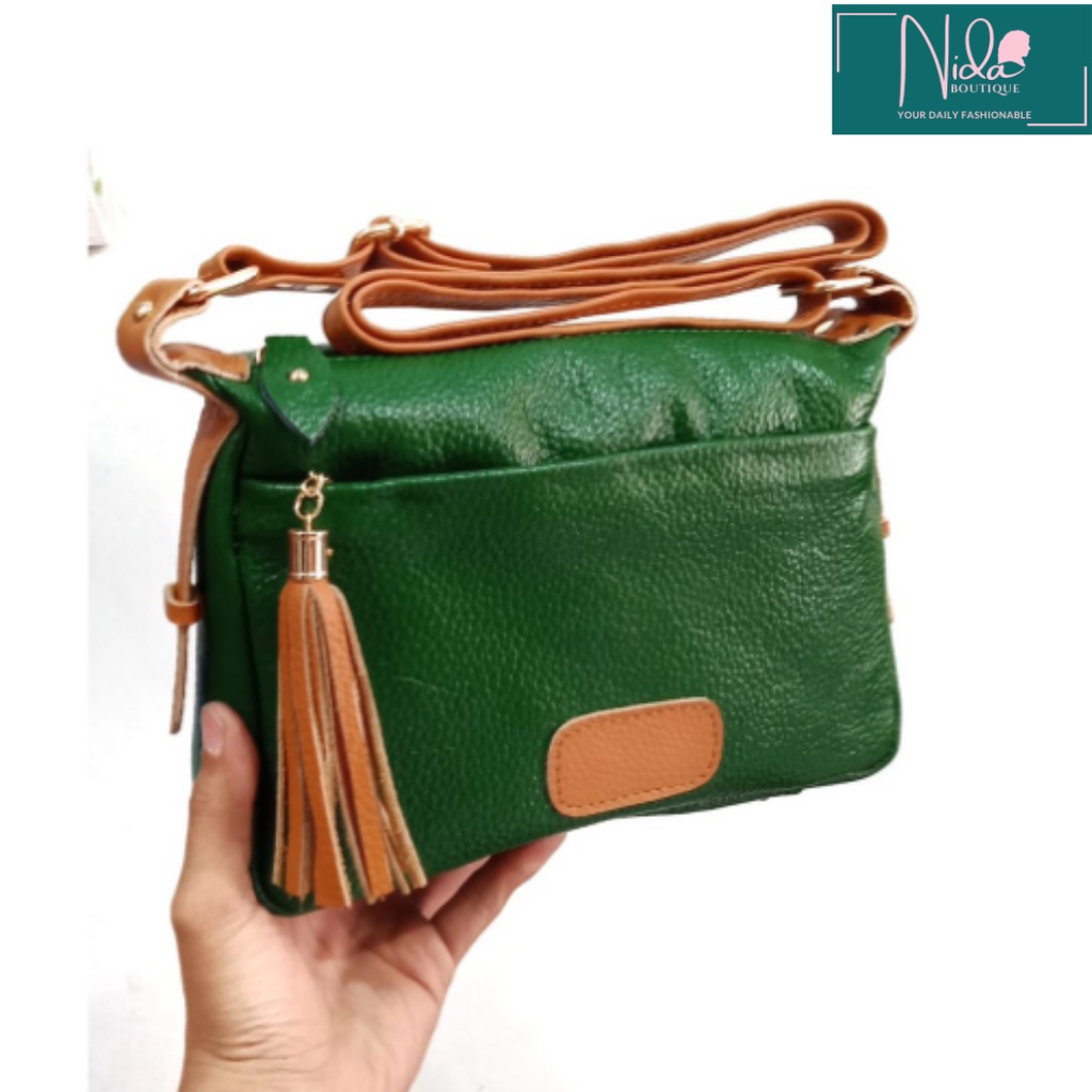 Tas Wanita Model Selempang Kulit Sapi Asli Garut Berkualitas Premium Original Terbaru Asli Sukaregan
