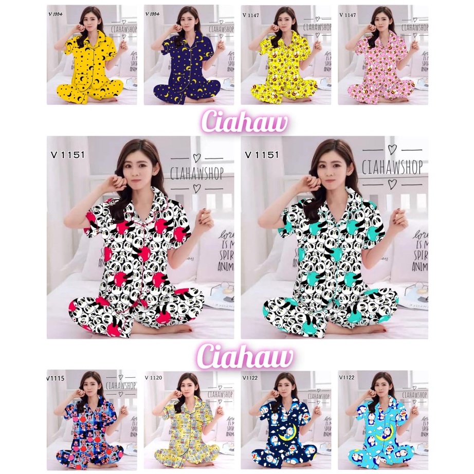 CIAHAW Baju Tidur Piyama Wanita CP Motif Panjasmas