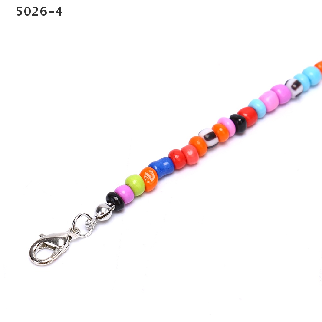 5026-4 Gelang Tangan Manik-Manik Motif Smiley Face Warna-Warni Ala Boho Untuk Wanita / Hadiah