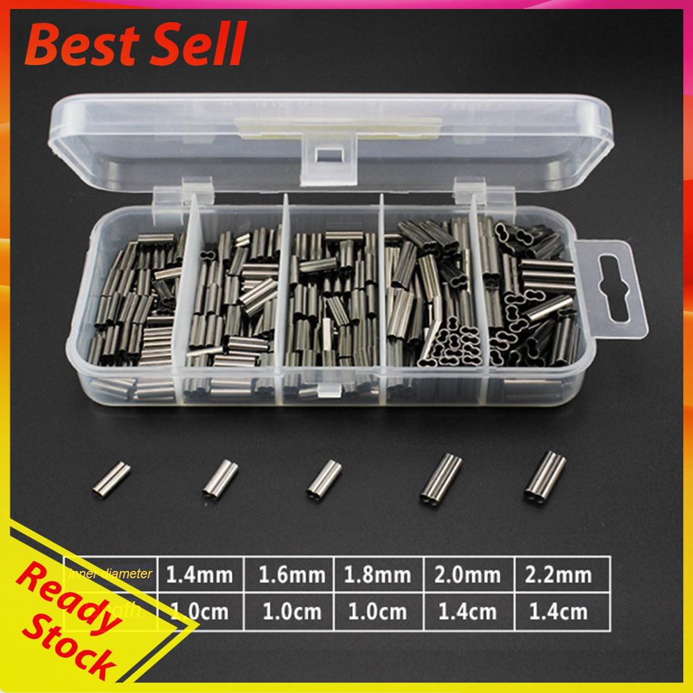 Hotbrand Barrel Crimping Sleeves Fishing Line Wire Leader Copper Tube Connector