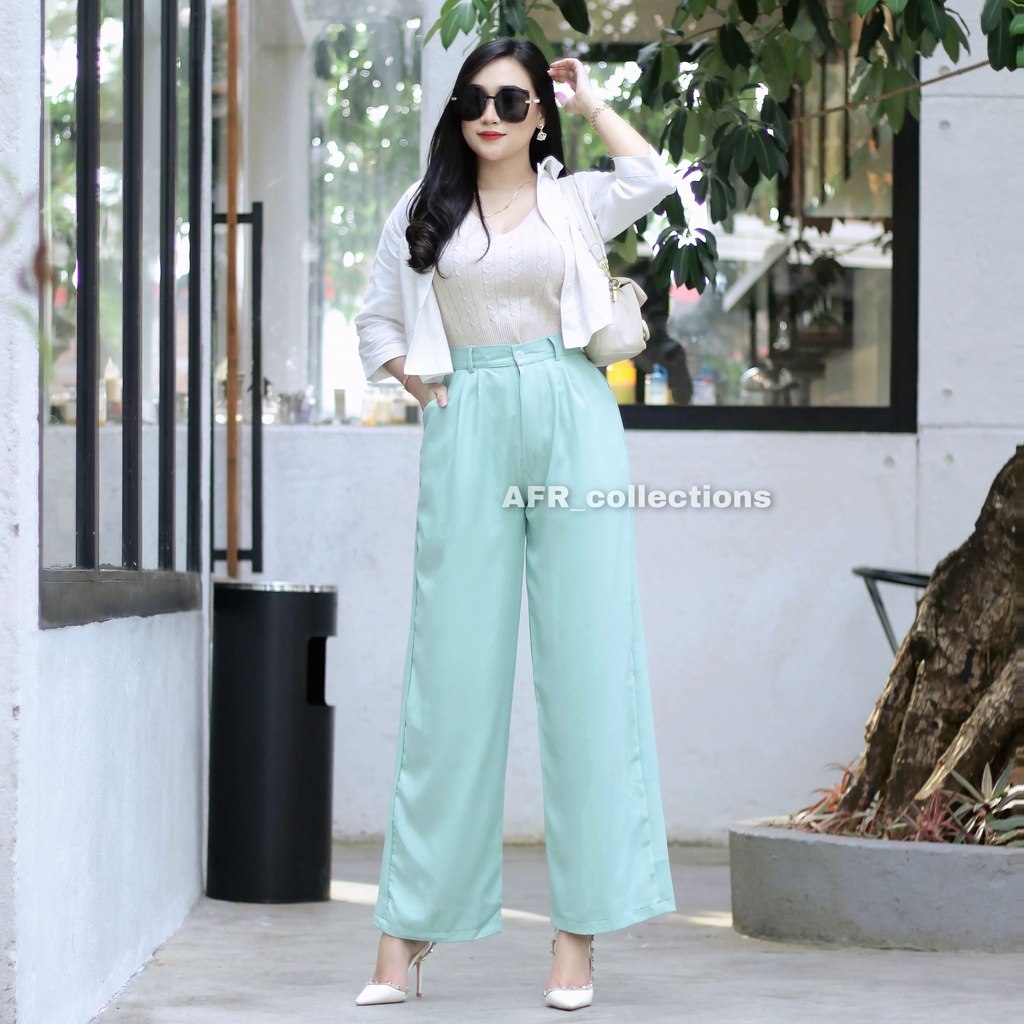 Loose Pants Trousers Wanita - Celana Kulot Wanita - Celana Anti Kusut - Celana Kantor Formal // Formal