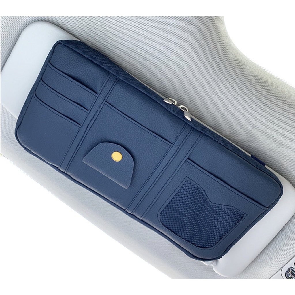 WRF38B Sunvisor Version 2.0 Tempat Dokumen Uang Kartu Mobil Bahan Kulit Leather PU Impor TKM