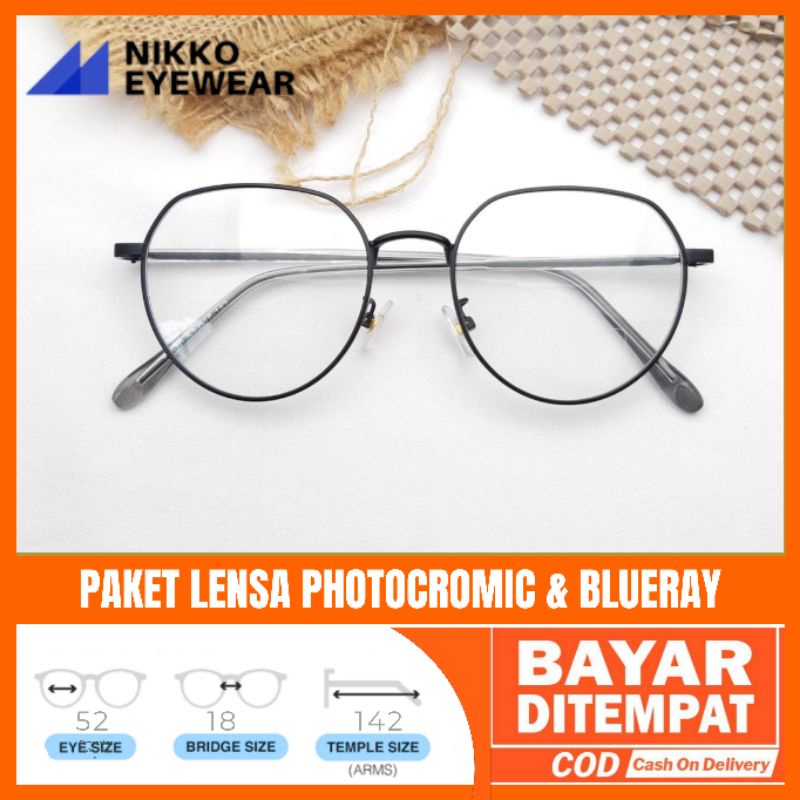 Paket Kacamata 72570 Lensa Antiradiasi Photocromic Blueray