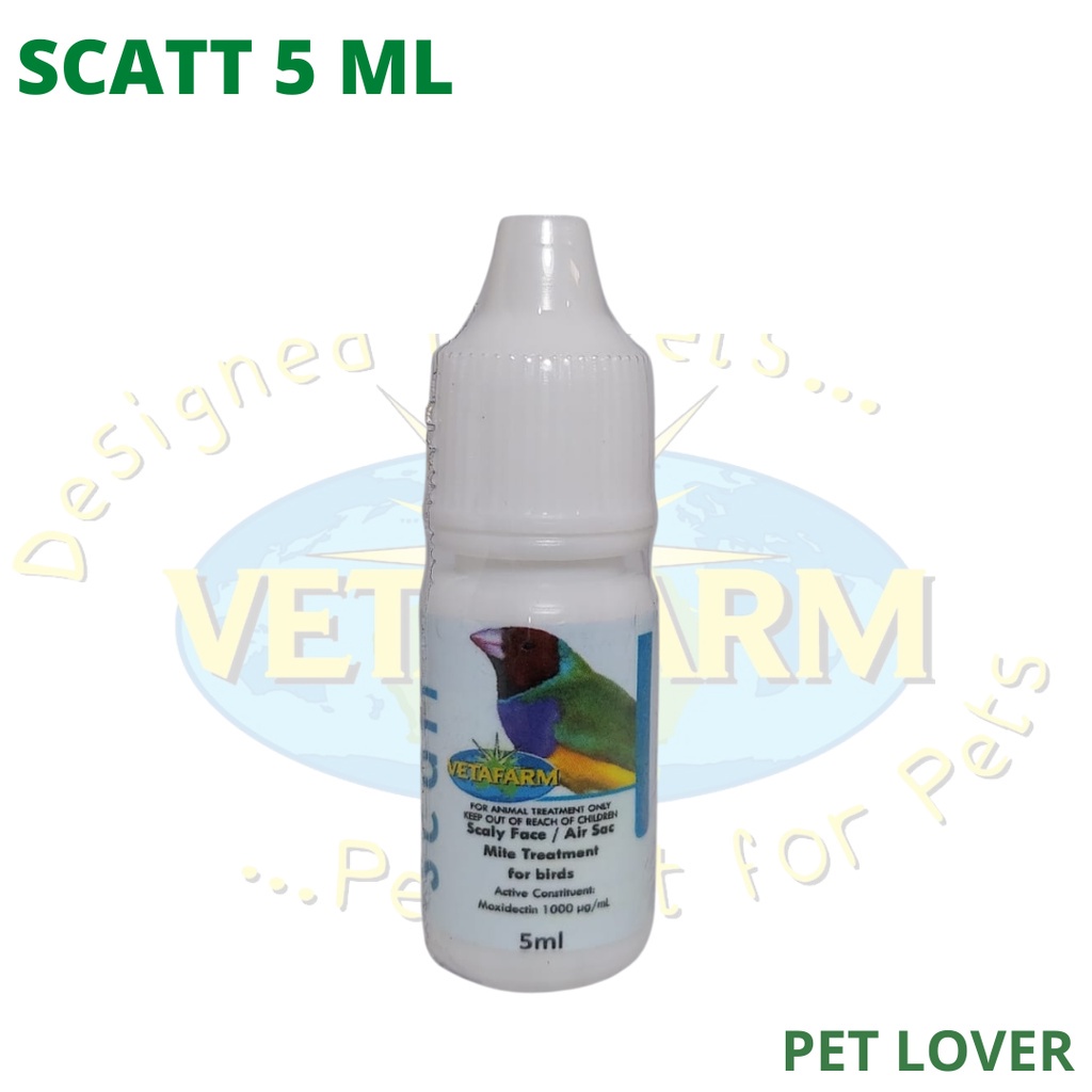SCATT 5ml VETAFARM OBAT BURUNG SAKIT PERNAFASAN SESAK MEMBASMI KUTU