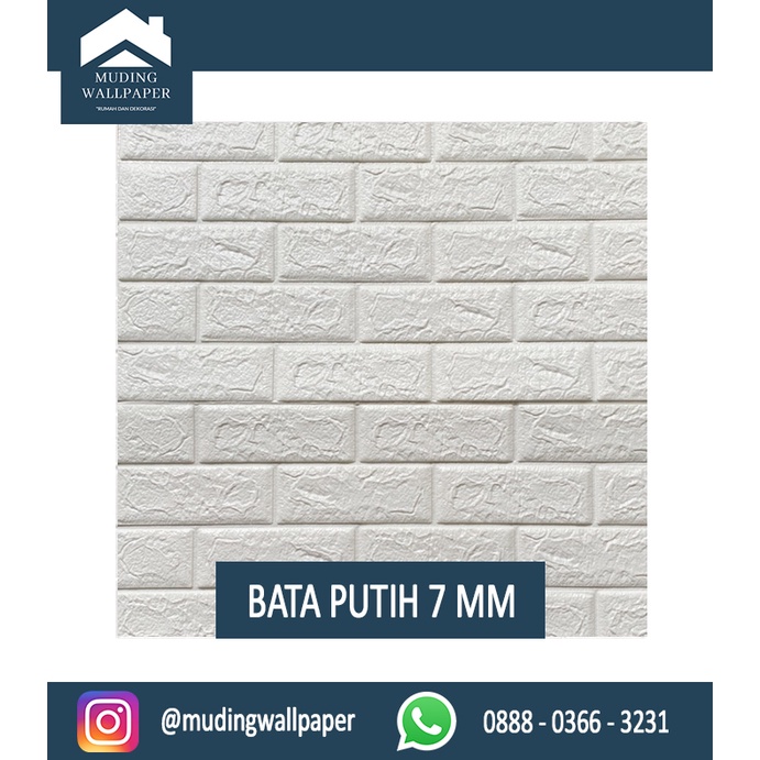 Wallpaper Bata Putih 3D Foam 77 x 70 cm-Bata Putih 7 MM