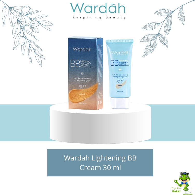 `ღ´ PHINKL `ღ´ ᘺᗩᖇᕲᗩᕼ Wardah Lightening bb cream biru alas bedak foundation kulit kering spf 32