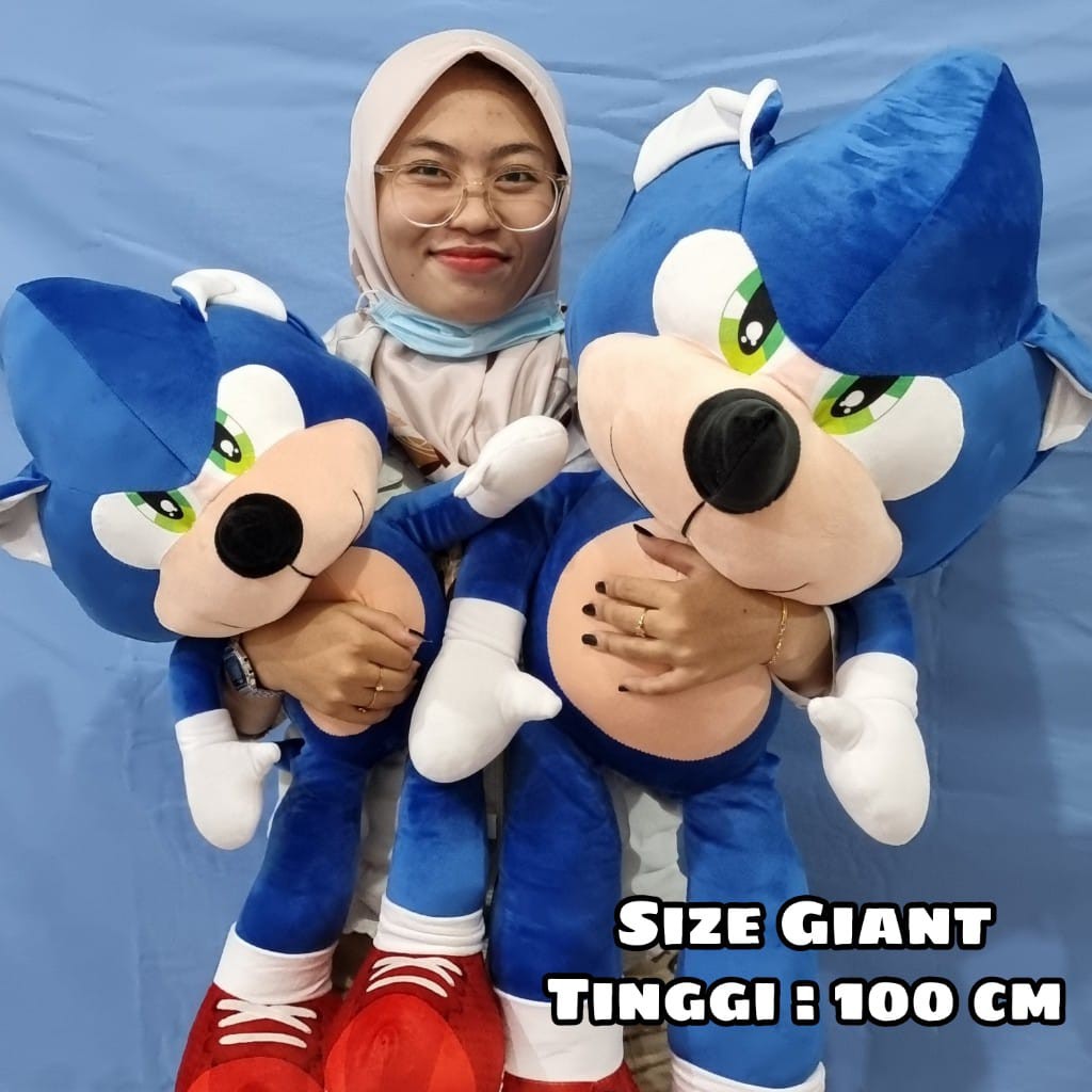 Boneka Sonic The Hedgehog Giant (Tinggi 1 Meter)