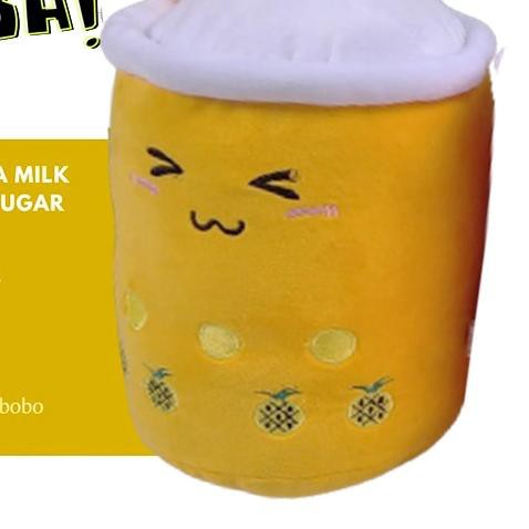 ✽ Boneka boba bubble milk tea brown sugar - Boneka bubble tea - Boneka boba milk tea - Boneka Mainan