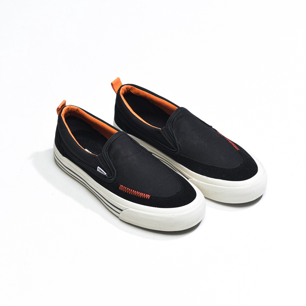SEPATU TIMEBOMB | SLIPON PREDATOR V6 ( BLACK RIPSTOP - ORANGE)