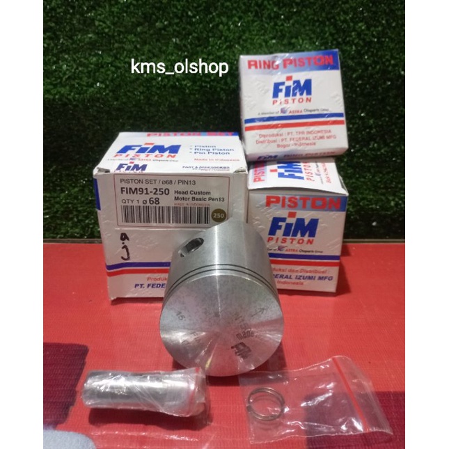 Piston Kit Fim 91 size 68/250 Pin 13 ( Head Custome Motor Basic Pen 13 )