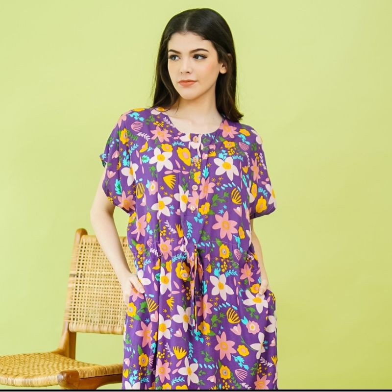 HOMEWEAR ORIANA MIDI DRESS SERENA PURPLE