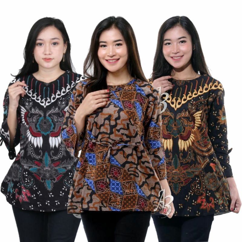 BAJU BATIK WANITA MODERN MONALISA GENES M,L,XL asli PEKALONGAN