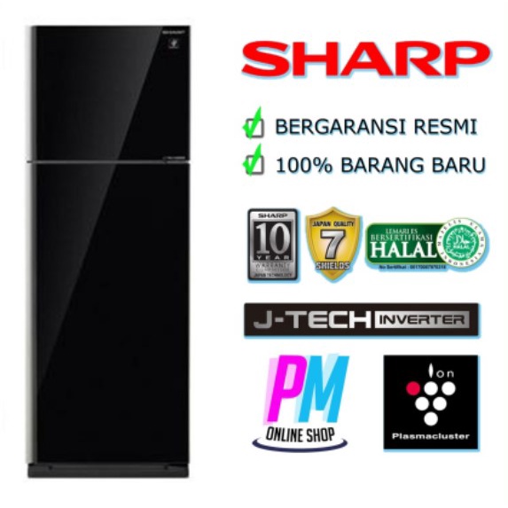 SHARP Kulkas 2 Pintu 397L Inverter Plasmacluster SJ IG471PG 471PG