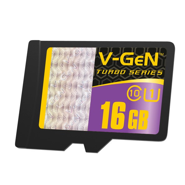 V-Gen 16Gb MicroSD Class 10 Up to 100MBps Turbo Series