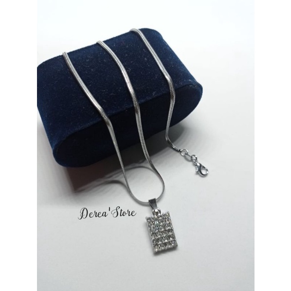 ✓KALUNG TITANIUM BANDUL KRISTAL KOTAK WANITA/KALUNG NAMA