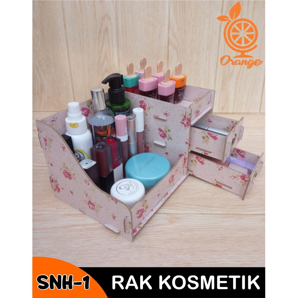 Rak kosmetik mini rak kecantikan kayu rak susun kosmetik laci rak kayu kosmetik mudah di rakit
