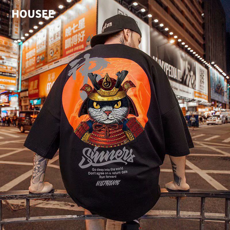KAOS BIG SIZE JEPANG M L XL 2XL 3XL 4XL 5XL JUMBO XXL XXXL XXXXL XXXXXL SAMURAI CAT STYLE DISTRO