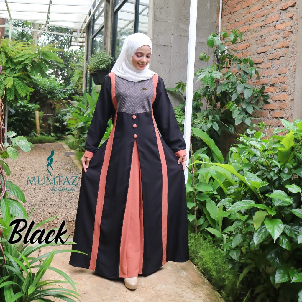 Gamis Aurel by mumtaz melva series syakila premium maulid series salur renda serut pinggang selebgram classical abaya