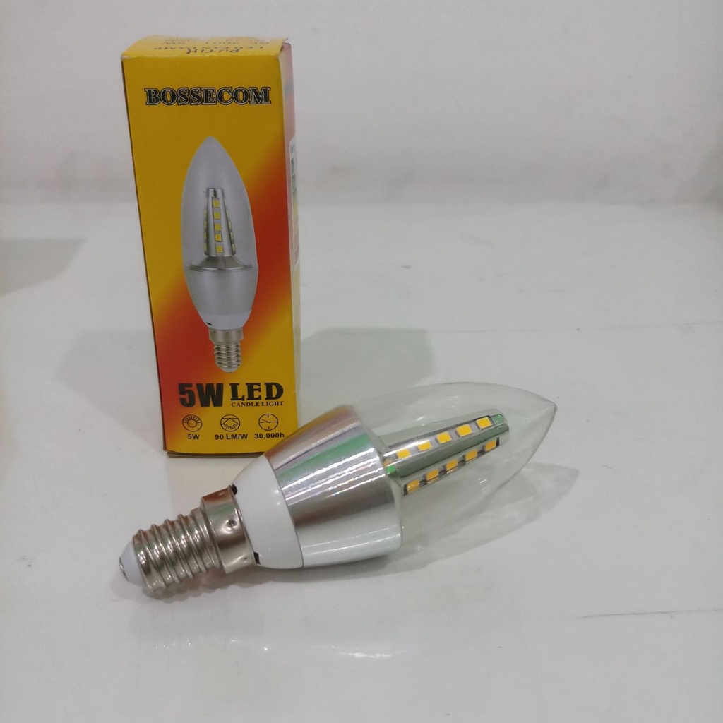 CANDLE LED BOSSECOM E14 BE-3001 LAMPU HIAS LILIN 5W - PUTIH
