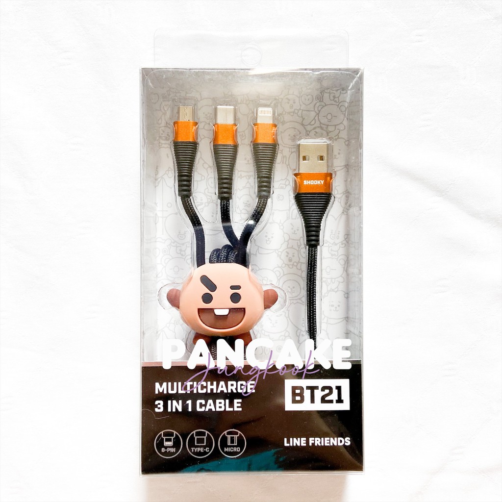 [ PELUNASAN ] bts bt21 line friends 3 in 1 cable